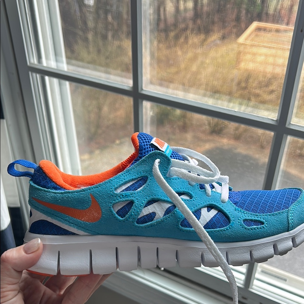 Nike Kids Blue and Orange Running Shoes